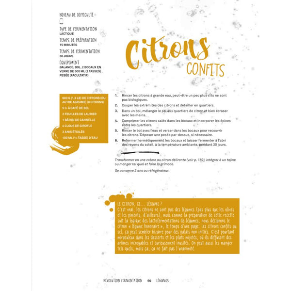 Recette Citrons confits - Extrait Livre Révolution Fermentation