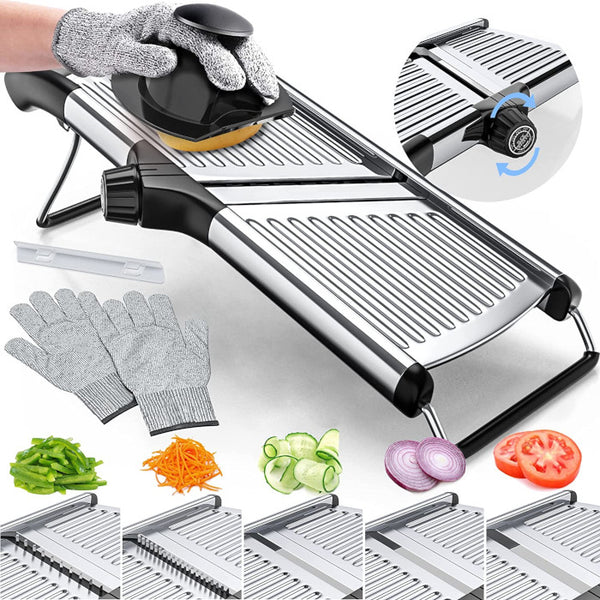 mandoline inox gants protection légumes